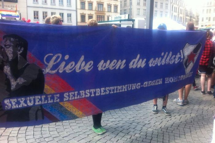 CSD in Leipzig mit dem Roten Stern Leipzig